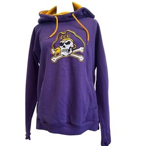 Colosseum Womens ECU Pirates Hoodie Purple Gold NCAA East Carolina XL Pullover